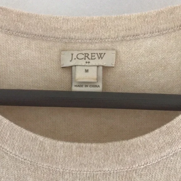 J. Crew Factory Tan Wool Blend Crew ShortSleeved Sweater Sz. M - Picture 2 of 6